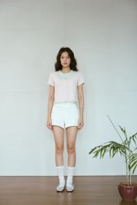 Camiseta de Verano Casual de Manga Corta para Mujer, Corte Regular, Viscosa, Elastano, Poliéster, Bordada, Secado Rápido, Transpirable, Color Sólido - Product Image 3