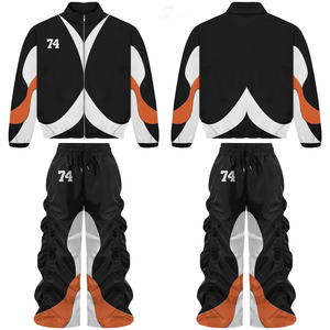 Combinaison coupe-vent décontractée pour homme en nylon respirant, solide, faible MOQ, légère, grande taille, sur mesure, 2 pièces - Product Image 2