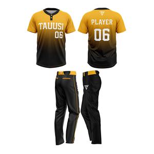 Fabrication OEM, vente en gros, maillot de baseball personnalisé de haute qualité, deux boutons, impression par transfert thermique, respirant, devant - Product Image 3