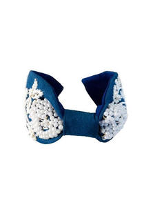 Hot Selling Soft Padded <b>Fabric</b>-Wrapped Base Handmade Pearl Floral Embroidered Knot <b>Beaded</b> Hair Accessory <b>Fabric</b> Headbands 2026 - Product Image 2