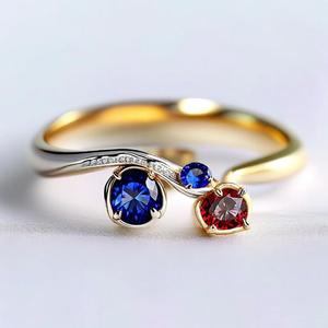 925แหวนเงินสเตอร์ลิงวินเทจชุบโรเดียมเพทายสี่เหลี่ยมประดับพลอยสีสันสดใสแหวนแฟชั่น - Product Image 5