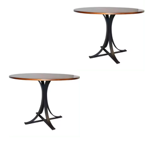 Best Seller <b>Round</b> <b>Solid</b> <b>Wooden</b> <b>Dining</b> <b>Table</b> with Metal Legs High Quality Export Direct Factory From Indonesia - Product Image 4