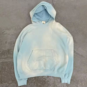 Pull-over surdimensionné à capuche pour hommes Streetwear en coton à séchage rapide avec logo personnalisé et imprimé bouffant teint uni pour l'hiver - Product Image 4