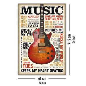 Affiche murale style moderne « Passion Musicale » sur toile avec cadre noir - Product Image 3
