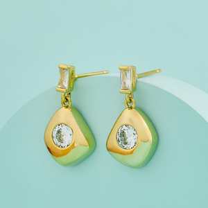 Boucles d'oreilles tendance vintage 192702, motif géométrique étoile et papillon, en alliage de zinc, cuivre, laiton, perles et diamants, pour événements religieux - Product Image 1