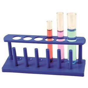 Soporte para tubos de ensayo de polipropileno con 6 orificios/6 clavijas, azul - Product Image 1