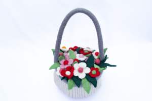 Panier en laine feutre écologique fait à la main Organisateur de rangement élégant au toucher naturel pour la maison pour la décoration et le rangement - Product Image 4