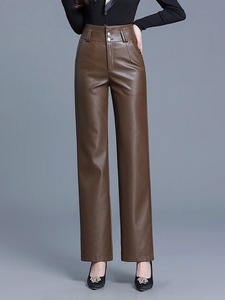 Nuevos Pantalones de Invierno para Hombre, de Cuero, Cintura Alta/Media, Pierna Ancha, Impermeables, Transpirables, Resistentes, Modernos, de Lona - Product Image 2