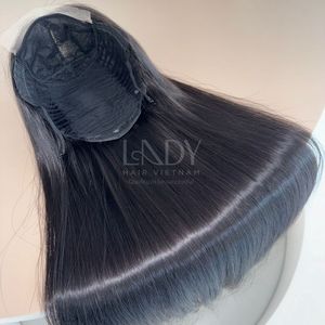 วิกผมลูกไม้ด้านหน้าสีธรรมชาติตรงเงางามมากสำหรับผู้หญิงผิวดำผมมนุษย์จากเวียดนาม - Product Image 6