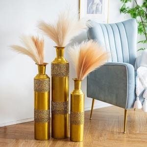 Vase à fleurs en métal artistique, accessoires décoratifs pour la maison, l'hôtel, le salon - Product Image 2