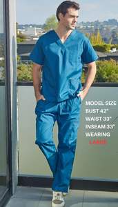 Top col en V unisexe, joggings chirurgicaux en coton, ensembles de gommage médical confort toute la journée, logo personnalisé pour les uniformes hospitaliers médecins infirmières - Product Image 5
