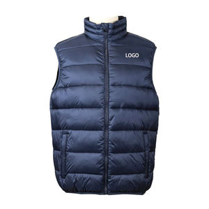 Oem Unisex Padded Outdoor Sleeveless Jacket Men's Winter Gilet Coat Bubble Jacket For Men Wholesale In Blue Colour - Product Image 5