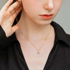 Ready Ship VVS D Color 2 Carat Brilliant Cut Moissanite Claw Setting Stud Solitaire Pendant Necklace Link Chain 925 Sterling - Product Image 4