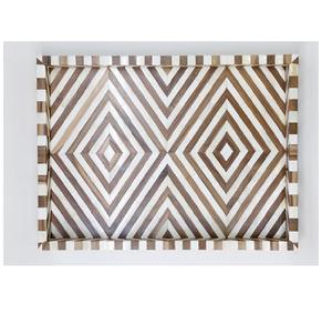 Nouveauté Plateau rectangulaire de service en os incrusté de résine fait à la main pour une utilisation multiple dans les hôtels et les restaurants par Indian SCI - Product Image 1