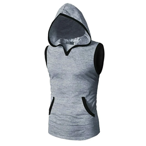 Camisetas sin mangas de entrenamiento de punto transpirables de algodón liso de alta calidad con estampado personalizado para hombres-ropa de gimnasio ecológica de secado rápido - Product Image 1