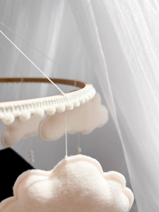 Mobile musical doux en feutre pour berceau, thème Coran et Kaaba, avec nuages, jouets islamiques pour enfants, décoration de chambre de bébé, cadeau de naissance islamique - Product Image 5