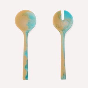 Ensemble de serveurs à salade rose multi-tailles en bois naturel avec 2 spatules, ustensiles durables faits à la main, adaptés au congélateur - Product Image 5