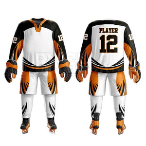 Conjunto de uniforme de hockey sobre hielo para hombres suave y duradero hecho con protección de tela transpirable durante los partidos - Product Image 1