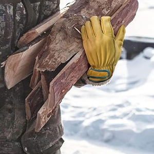 Guantes de Trabajo Resistentes de Cuero Dividido OEM, Guantes de Seguridad de Doble Palma para Uso Industrial, Resistentes al Fuego y a los Cortes - Product Image 4