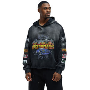 เสื้อฮู้ดผู้ชายขายส่ง พิมพ์ลายโลโก้ด้านหน้า ผ้าฝ้าย 100% ทรงปกติ ไม่หด ระบายอากาศ แห้งเร็ว - Product Image 2