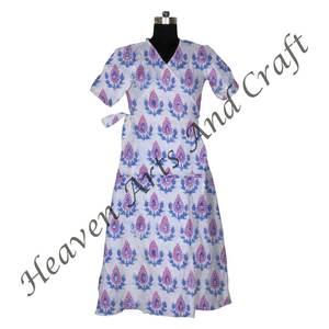 Block Print Cotton <b>Kimono</b> Robe For <b>Women</b>, Handmade In India, Boho Floral Nightwear, Soft Sleep Robe - Product Image 2