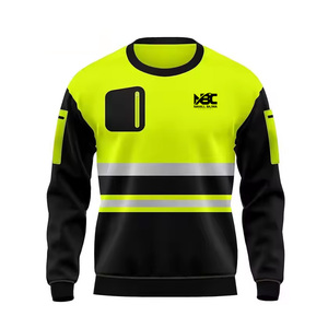 Sudaderas con capucha de alta visibilidad con logotipo personalizado, ropa de trabajo de seguridad amarilla, chaquetas, material de poliéster de alta visibilidad, ropa de trabajo reflectante - Product Image 1