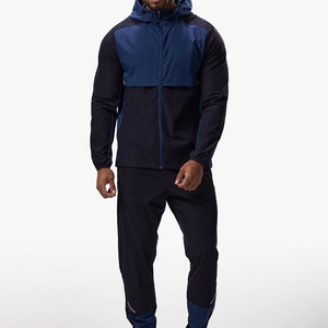 ชุดวอร์ม2ชิ้นสำหรับผู้ชายกางเกงวิ่งขาตรงมีซิปพิมพ์ลายกรดซักได้ตามต้องการ - Product Image 1