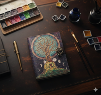Celtic Tree Life Journal Antique Deckle Edge Handmade Leather Sewing Binding Hardcover Gift Notebook Sketchbook Diary