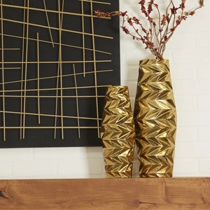 Jarrón Decorativo de Metal en Color Dorado y Negro, Vajilla, Jarrón Navideño para Decoración del Hogar y la Oficina - Product Image 4