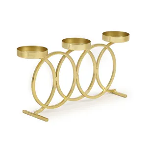 Candelabro de Metal dorado para boda romántica de diseño moderno, juego de portavelas cónico largo para Decoración - Product Image 2