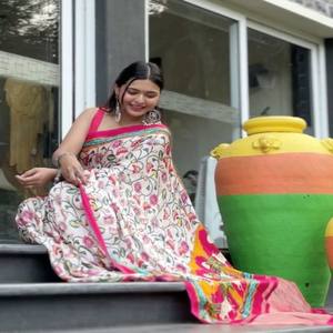 Sari VASTRA COTTAGE de Seda Gajji Pura con Pallu Lagdi Patta, Estampado Bandhej Premium, Ropa Étnica con Blusa Combinada - Product Image 6