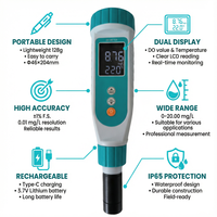 Testeur de l'oxygène dissous numérique portable DO, stylo testeur, OEM, aquaculture, étang à poissons, élevage de crevettes, moniteur de qualité de l'eau, 0-20,00 mg/L