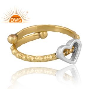 แหวนหัวใจชุบทอง18K ทำจากทองเหลืองออกแบบให้เป็นของขวัญสำหรับผู้หญิงผู้จัดจำหน่ายเครื่องประดับออกแบบได้ตามที่ต้องการ - Product Image 4