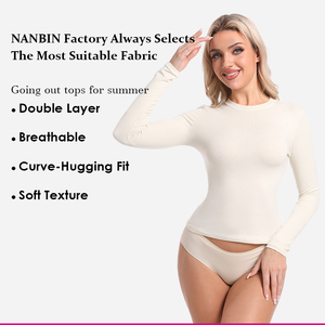 Secado rápido que absorbe la humedad Yoga de manga larga Slim Fit algodón bambú transpirable verano baile entrenamiento Fitness desgaste camiseta - Product Image 5