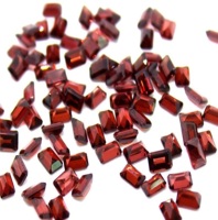 Granat Rouge Naturel du Mozambique, Taille Carrée Facettée, Certifié par une Société d'Expertise, Coszcatl Exports, Pierres Précieuses en Vrac pour la Fabrication de Bijoux