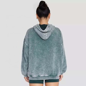 Sweat-shirts pour femmes de haute qualité en coton 100% délavé à l'acide, avec logo personnalisé, impression sérigraphique, style streetwear, vente en gros - Product Image 6