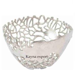 Cuenco de lujo martillado pulido de aluminio a la venta cuencos de servicio de metal de lujo antiguo de plata uso para decoración de dinningware - Product Image 3