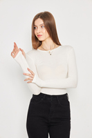 CUERPO DE MANGA LARGA DEDO DE CUELLO REDONDO ROPA INTERIOR DE MUJER CUERPO