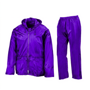 Men's Winter Plus Size Waterproof Lightweight Hooded <b>Rain</b> <b>Jacket</b> Shorts Set Solid <b>Black</b> Casual Full Length Zipper Fly Side - Product Image 2