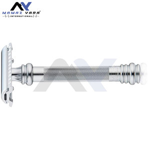 Maquinilla de afeitar de seguridad con mango largo de doble filo para hombre, acabado cromado Premium, maquinilla de afeitar húmeda tradicional, agarre texturizado, afeitado de cierre suave - Product Image 4