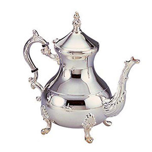 Antique <b>Silver</b> Plated <b>Tea</b> Pot with Wooden Handle - Product Image 2