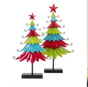 Árbol de Navidad Metálico Colorido con Estrella para Decoración de Mesa Navideña, Adorno de Mesa para Decoración del Hogar - Product Image 1