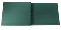 Porte-menu en cuir PU vert de haute qualité certifié ISO9001:2015, format A4, design gaufré or pour restaurants, logo personnalisé