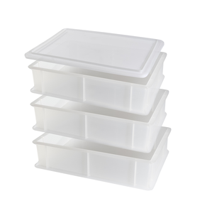 Contenedor de Almacenamiento de Alimentos de Plástico Rectangular Resistente, Moldeado por Inyección, Blanco, 30x40x10 cm, Capacidad de Carga Superior a 10 kg, Uso Comercial, Sin BPA - Product Image 5