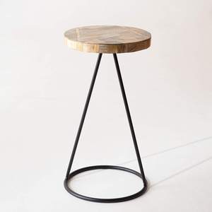 Table d'appoint ronde en métal de style luxe en laiton AK finition dorée avec base noire Table d'appoint standard pour meubles de restaurant - Product Image 6