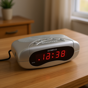 Reloj Despertador Plateado JUSTAMINUTE con Función de Repetición EH49101S para Escritorios y Mesas para Lowell - Product Image 3