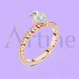 Anillo con nombre de corona personalizado de 10K para ella - Product Image 1