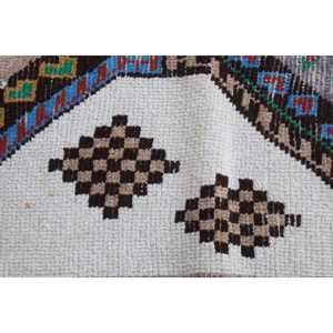 Tapis vintage, tapis de couloir 2,7x10 pieds, tapis Herki blanc camouflage - Product Image 5