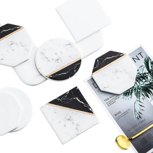 Ensemble de sous-verres en marbre de qualité supérieure entièrement personnalisé en Stock tapis et tampons en verre prix bas utilisation la plus exigeante pour la décoration de table de mariage - Product Image 3