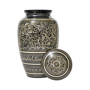 โกศโลหะพร้อมสลักลายเงินรูปทรงกลมมีการออกแบบสำหรับงานศพ - Product Image 3